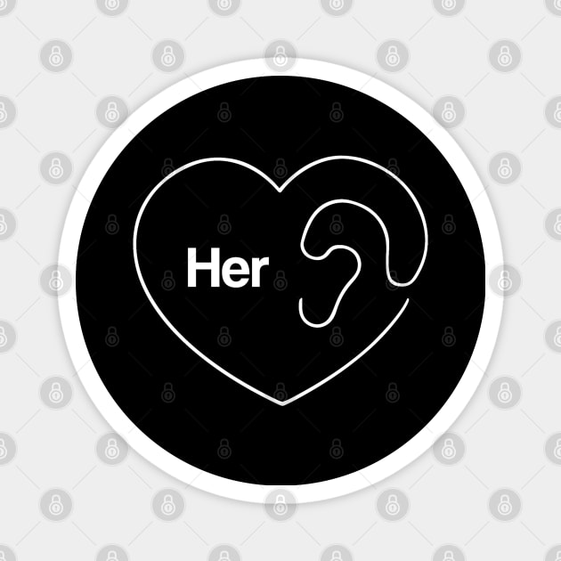 Her Spike Jonze Minimal Movie Art Heart Magnet by Rozbud